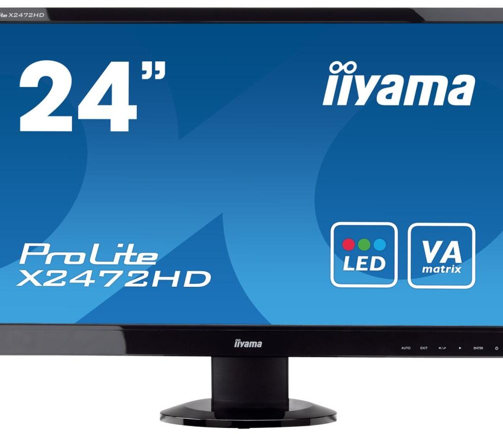 Монітор iiyama ProLite E2472HD чорний (24″ VA/1920×1080/16:9/HDMI/DVI/VGA) Б/В