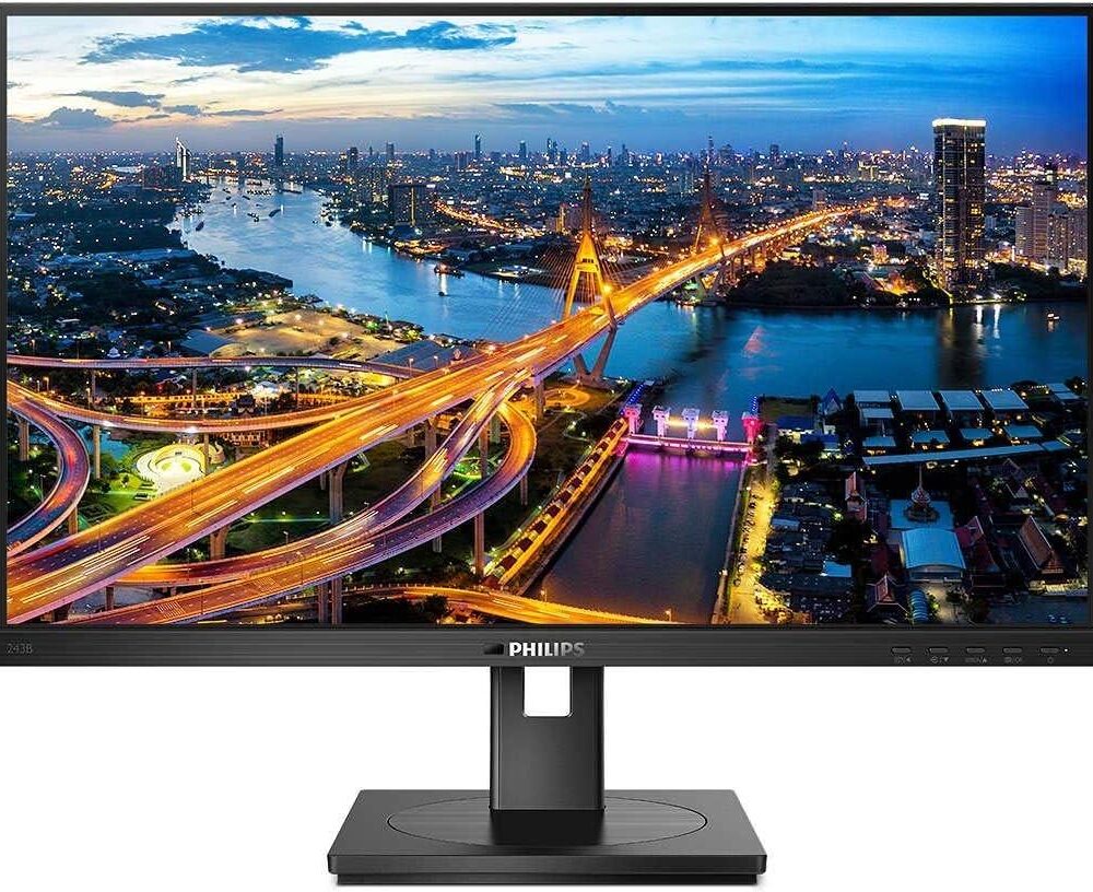 Монітор Philips 243B1 (23.8″ IPS/1920×1080/16:9/250кд/м2/4мс) (USB-C/HDMI/DP/VESA) Б/В
